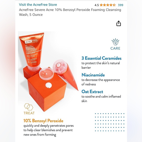 (2)Bottles of *Acne Free dermatology inspired care maximum strength4 severe acne - Picture 9 of 12